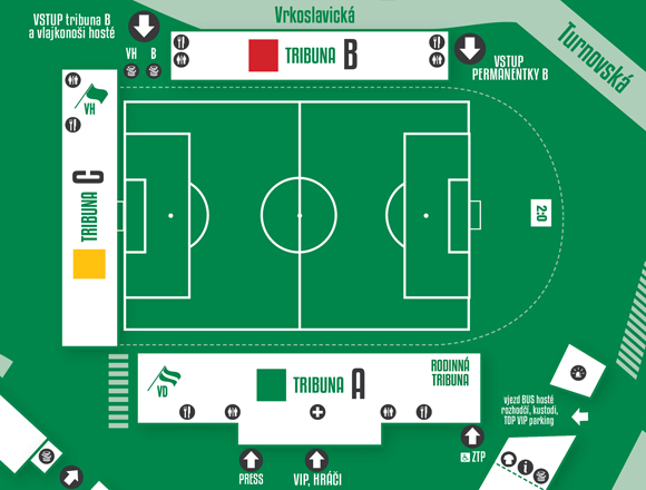 Plán stadionu FK Jablonec